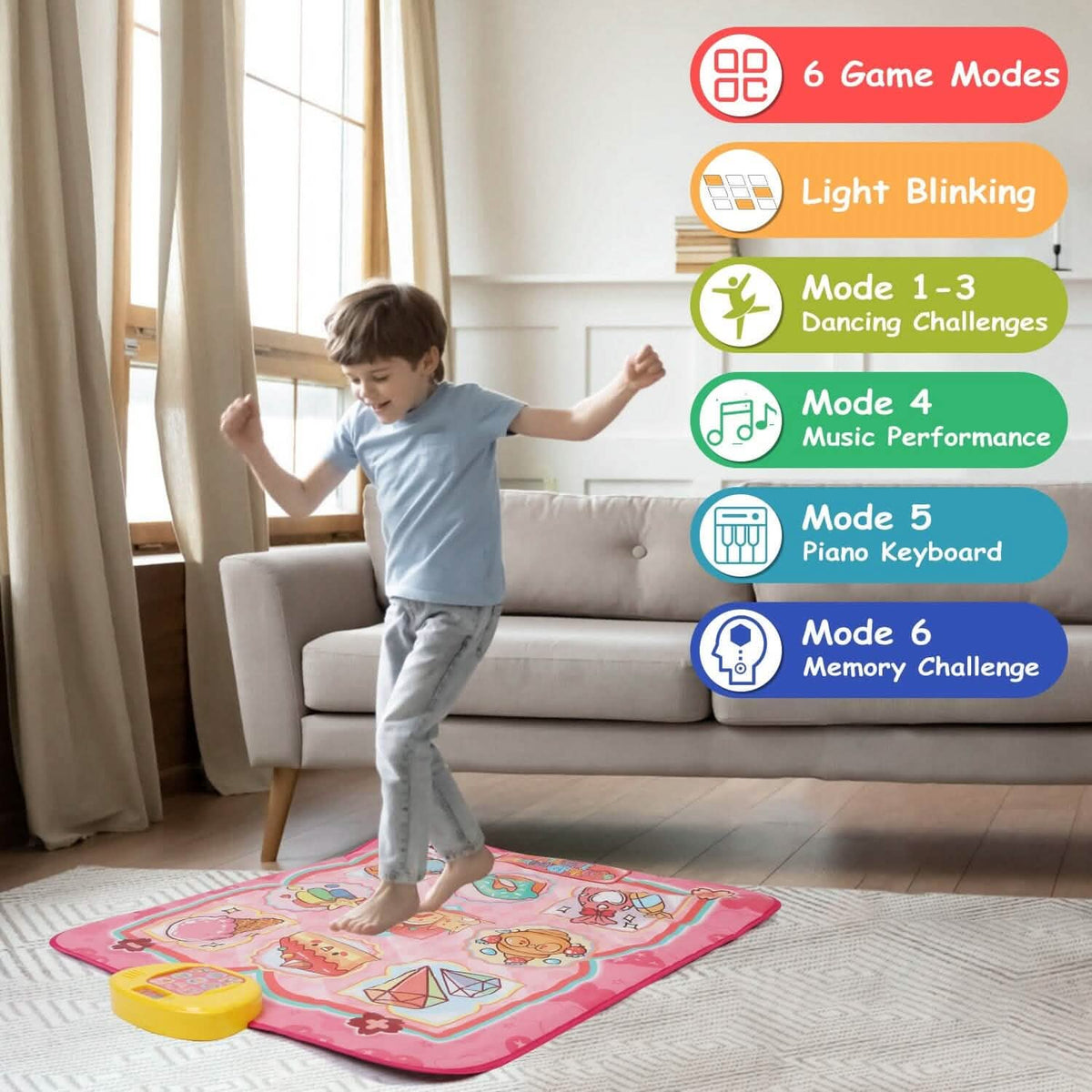 Kids Electronic Music Dance Pad with 6 Modes - A-1 Thread Vault