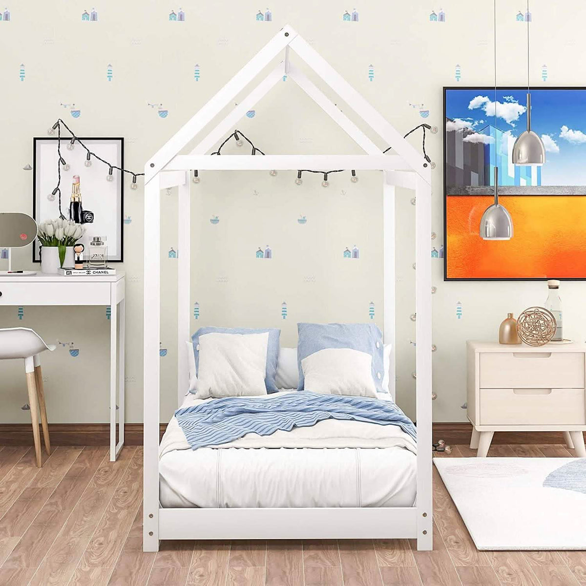 Kids House Bed Frame Twin Floor Bed - A-1 Thread Vault
