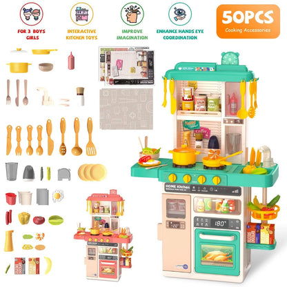 Kids Kitchen Play Set Interactive Pretend Kitchen Toys Cookware - A-1 Thread Vault