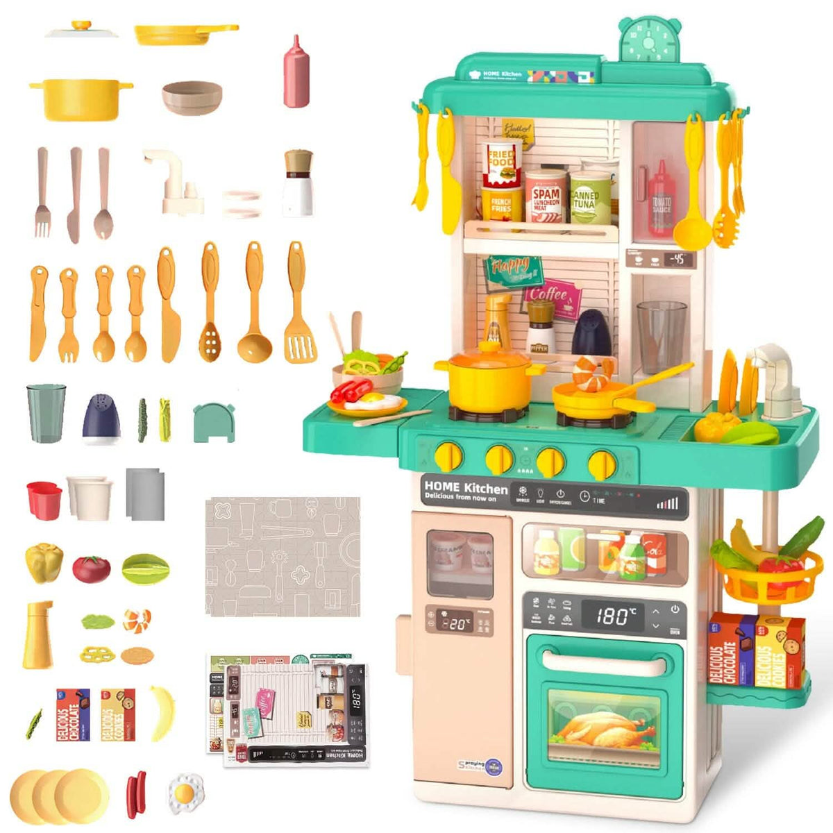 Kids Kitchen Play Set Interactive Pretend Kitchen Toys Cookware - A-1 Thread Vault