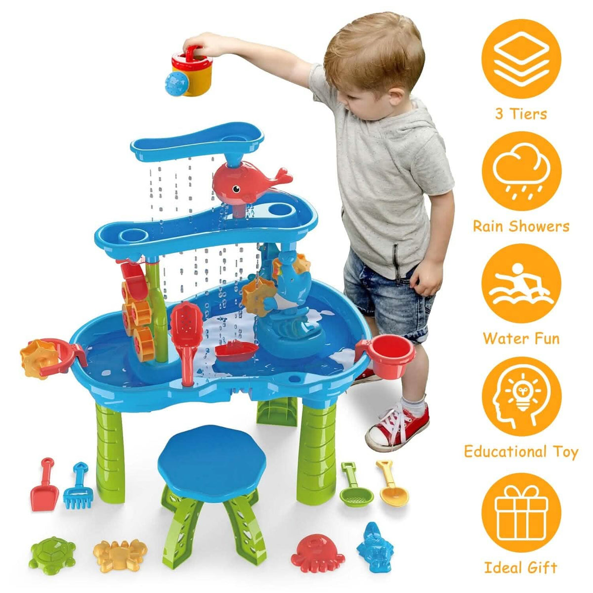Kids Sand Water Table for 3-6 Years Old Sensory Exercise Friendship Building - A-1 Thread Vault
