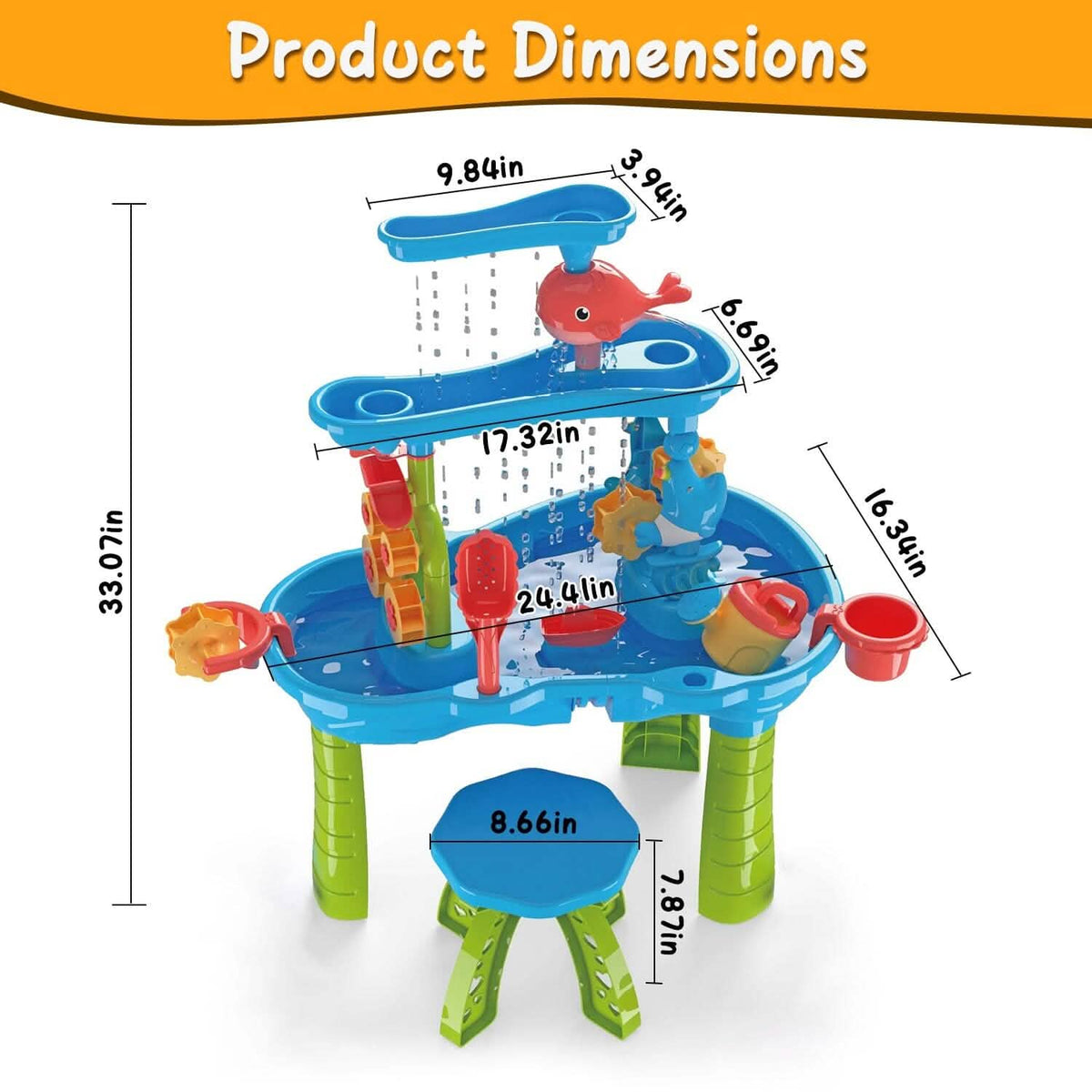 Kids Sand Water Table for 3-6 Years Old Sensory Exercise Friendship Building - A-1 Thread Vault