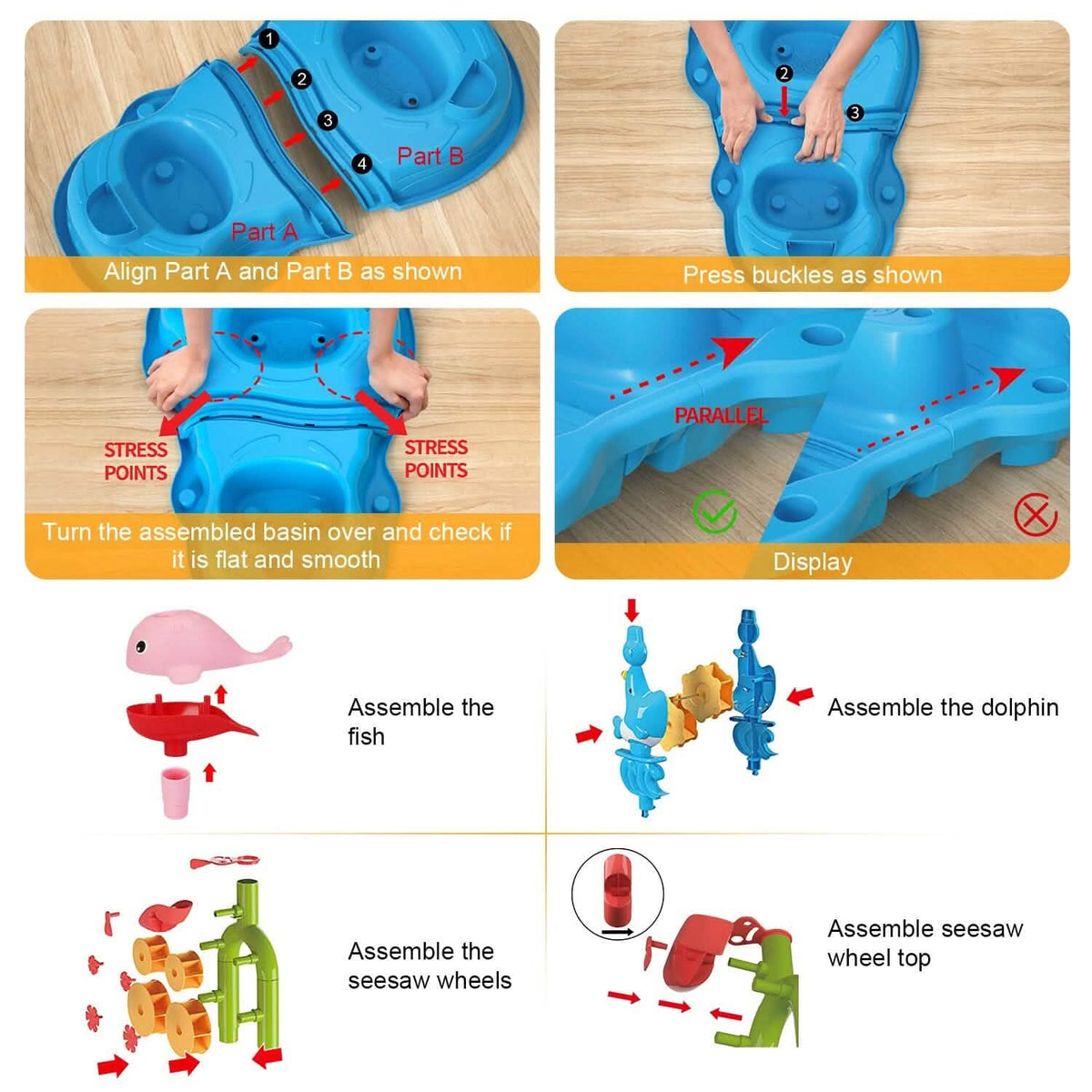 Kids Sand Water Table for 3-6 Years Old Sensory Exercise Friendship Building - A-1 Thread Vault