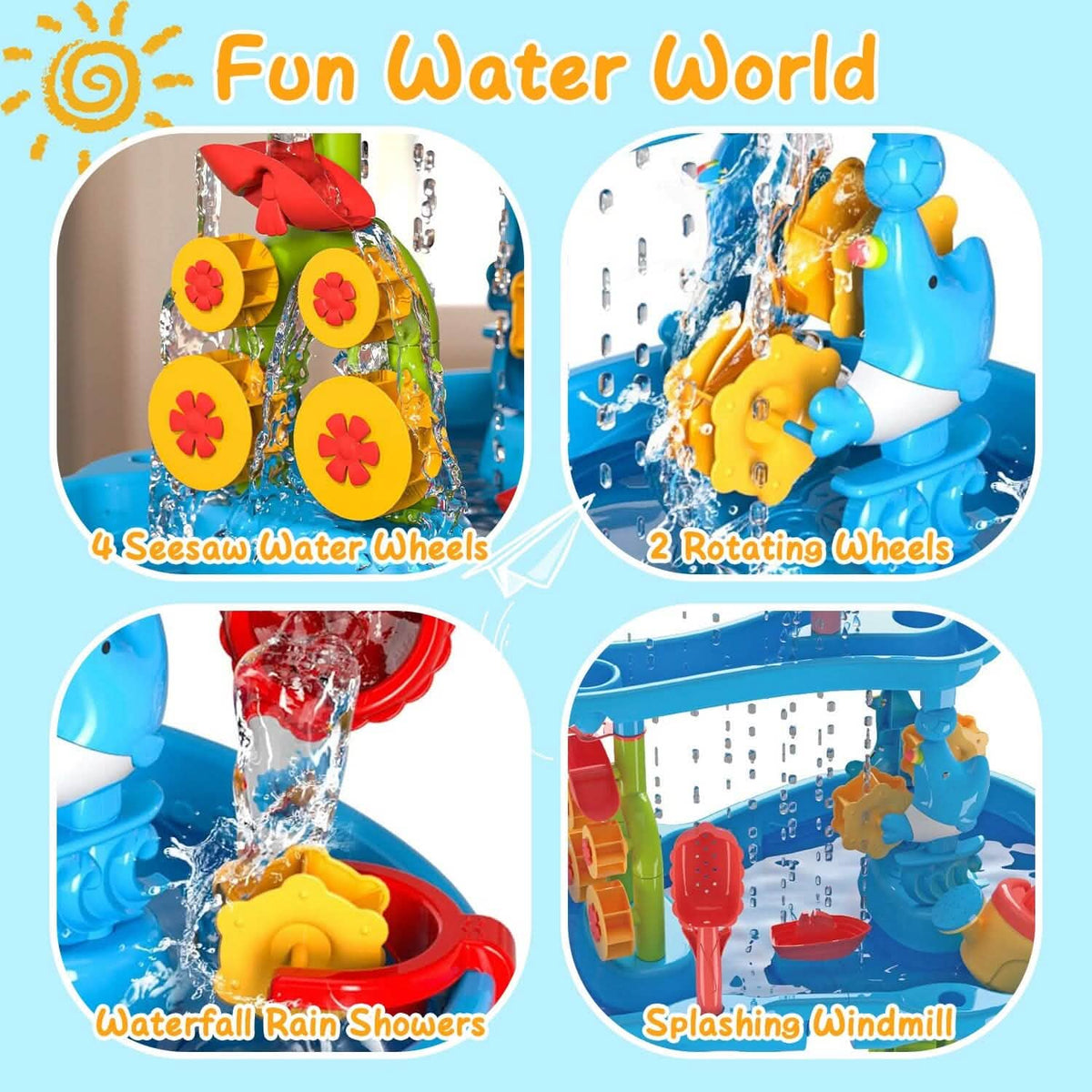 Kids Sand Water Table for 3-6 Years Old Sensory Exercise Friendship Building - A-1 Thread Vault