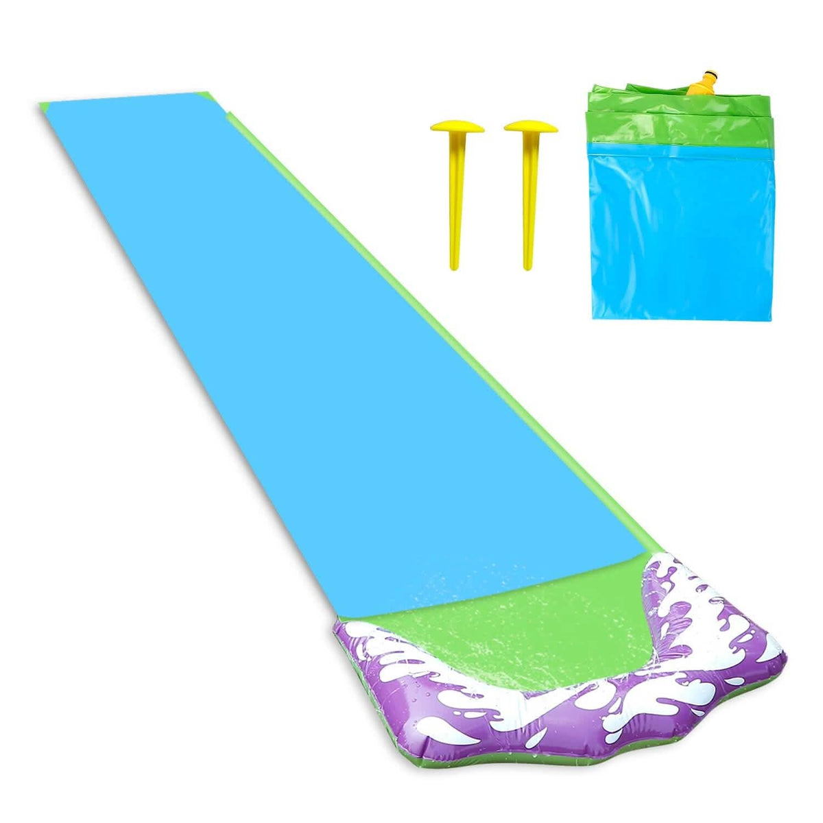 Kids Single Water Slide Lawn Surfing Racing Lane Slip Splash Spray Sprinkler - A-1 Thread Vault