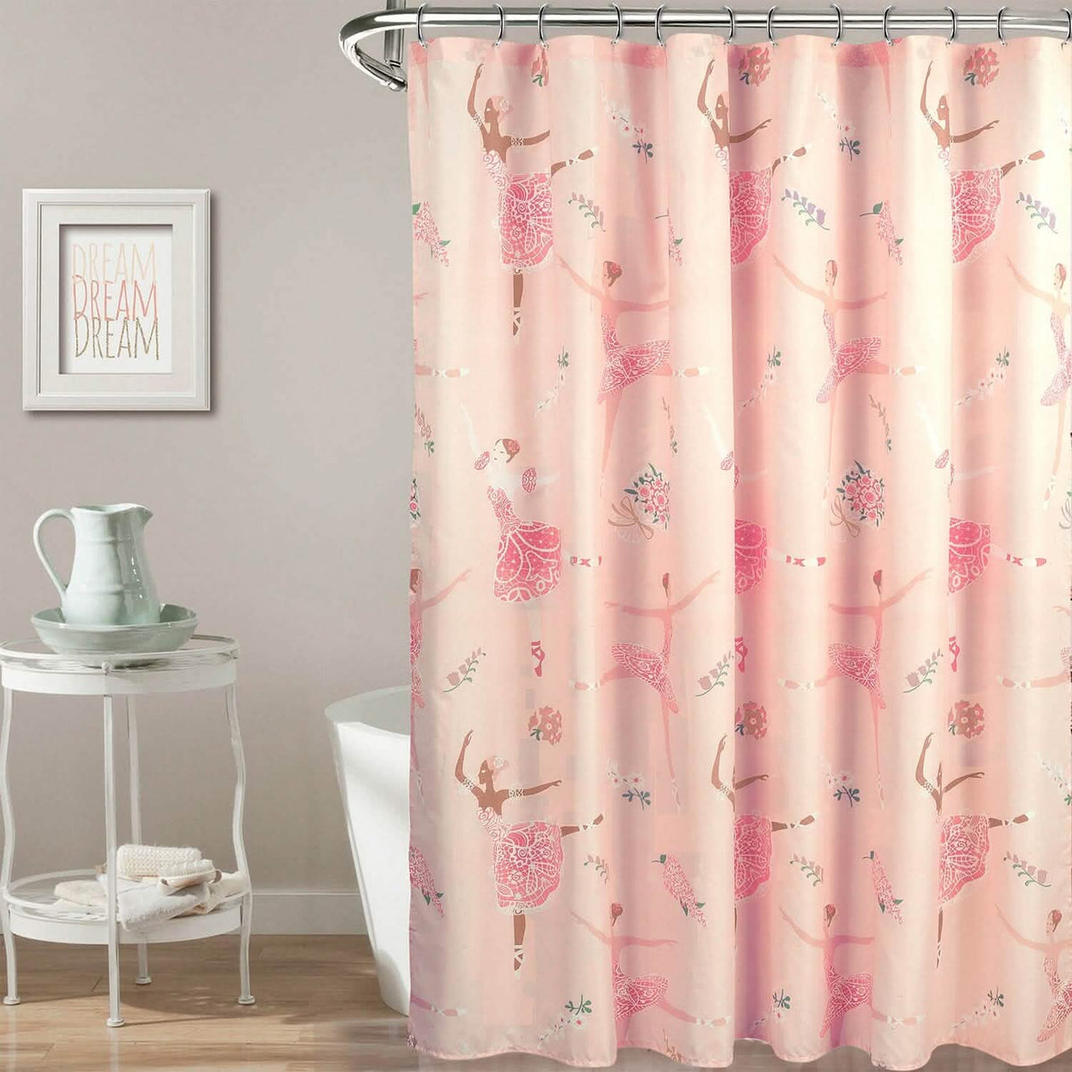 Kidz Mix Dancing Ballerinas Shower Curtain - A-1 Thread Vault