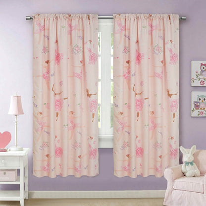 2-Piece Set: Kidz Mix Dancing Ballerinas Window Panel Pair - A-1 Thread Vault