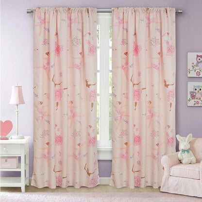 2-Piece Set: Kidz Mix Dancing Ballerinas Window Panel Pair - A-1 Thread Vault