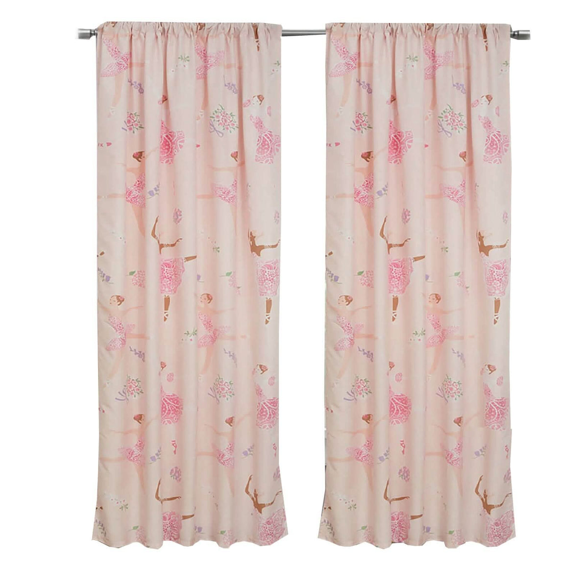 2-Piece Set: Kidz Mix Dancing Ballerinas Window Panel Pair - A-1 Thread Vault