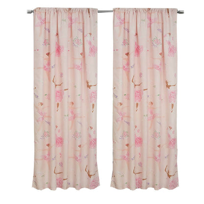 2-Piece Set: Kidz Mix Dancing Ballerinas Window Panel Pair - A-1 Thread Vault