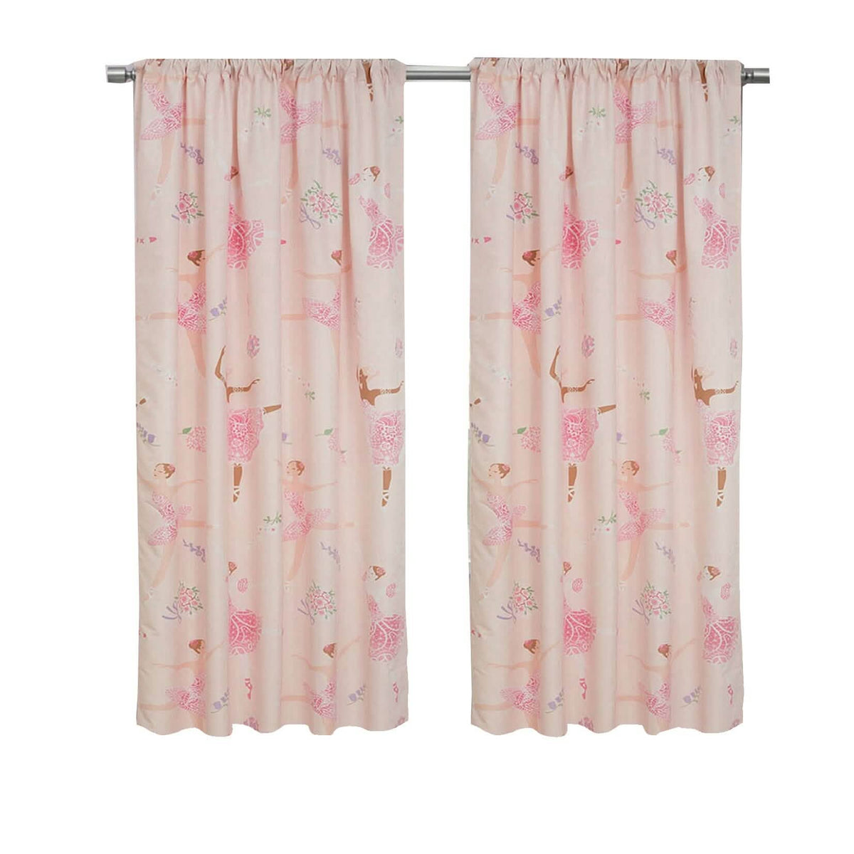 2-Piece Set: Kidz Mix Dancing Ballerinas Window Panel Pair - A-1 Thread Vault