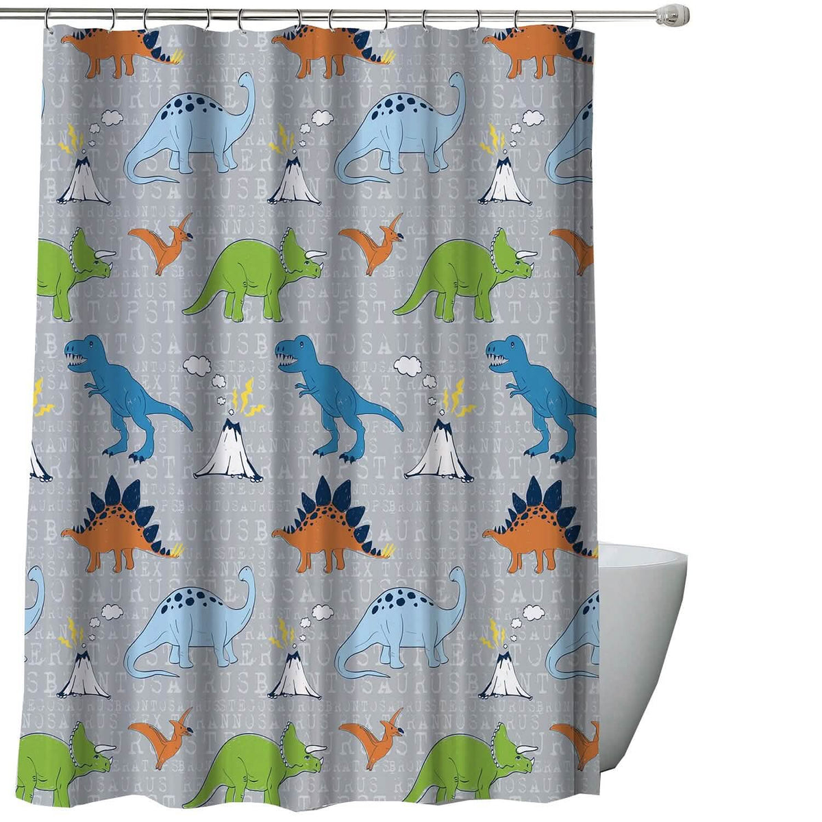 Kidz Mix Dinosaur Walk Shower Curtain - A-1 Thread Vault