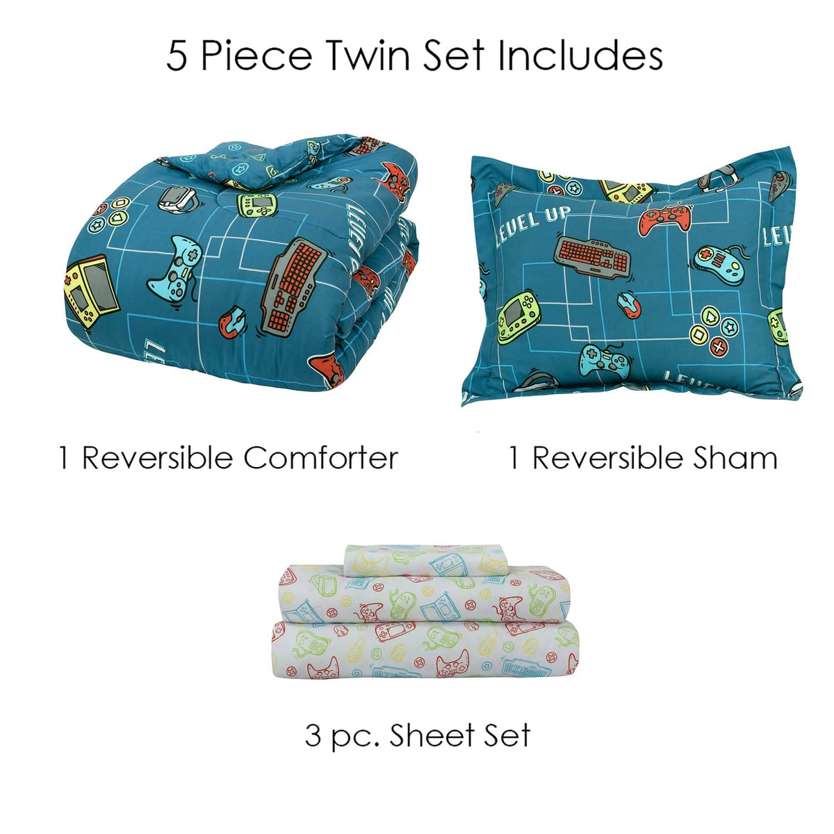 Kidz Mix Level Up Glow In The-Dark Bed In A Bag - A-1 Thread Vault