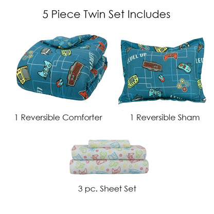 Kidz Mix Level Up Glow In The-Dark Bed In A Bag - A-1 Thread Vault