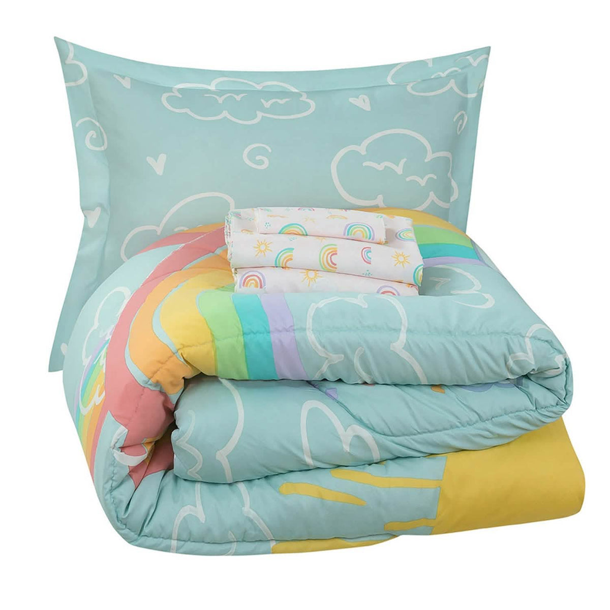 Kidz Mix Rainbow Clouds Bed in a Bag - A-1 Thread Vault