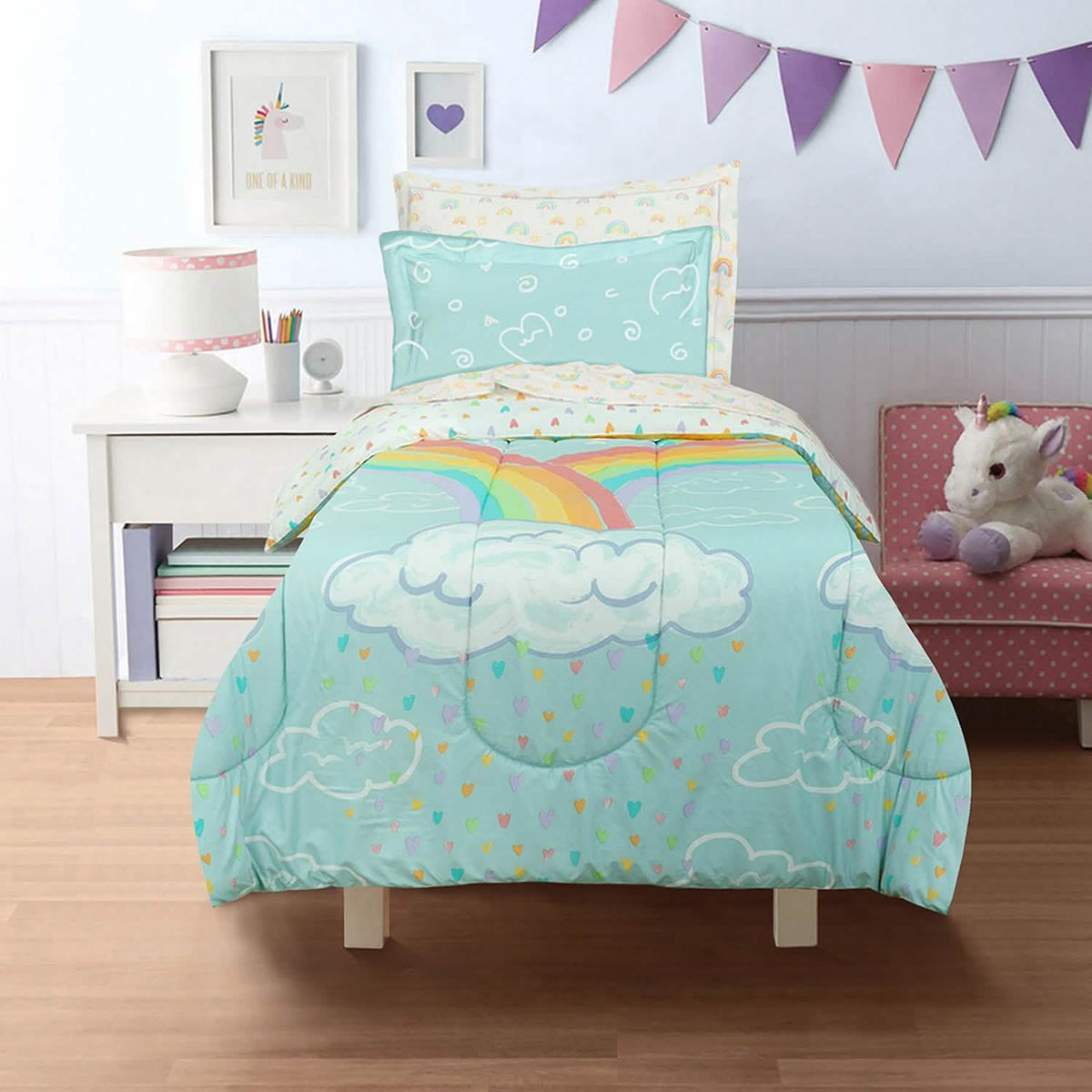 Kidz Mix Rainbow Clouds Bed in a Bag - A-1 Thread Vault
