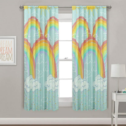 Kidz Mix Rainbow Clouds Window Panel Pair - A-1 Thread Vault