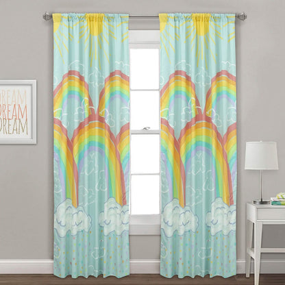 Kidz Mix Rainbow Clouds Window Panel Pair - A-1 Thread Vault