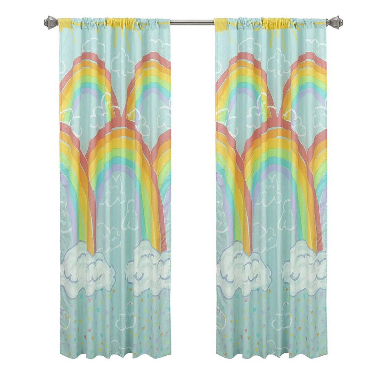 Kidz Mix Rainbow Clouds Window Panel Pair - A-1 Thread Vault