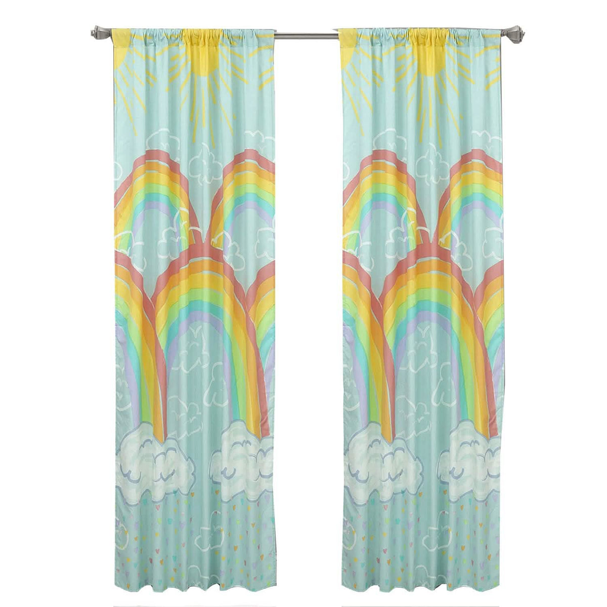 Kidz Mix Rainbow Clouds Window Panel Pair - A-1 Thread Vault