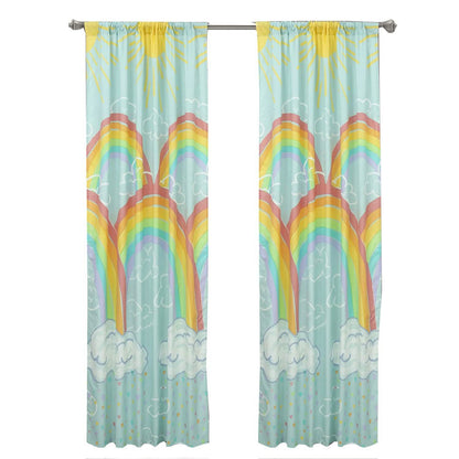 Kidz Mix Rainbow Clouds Window Panel Pair - A-1 Thread Vault