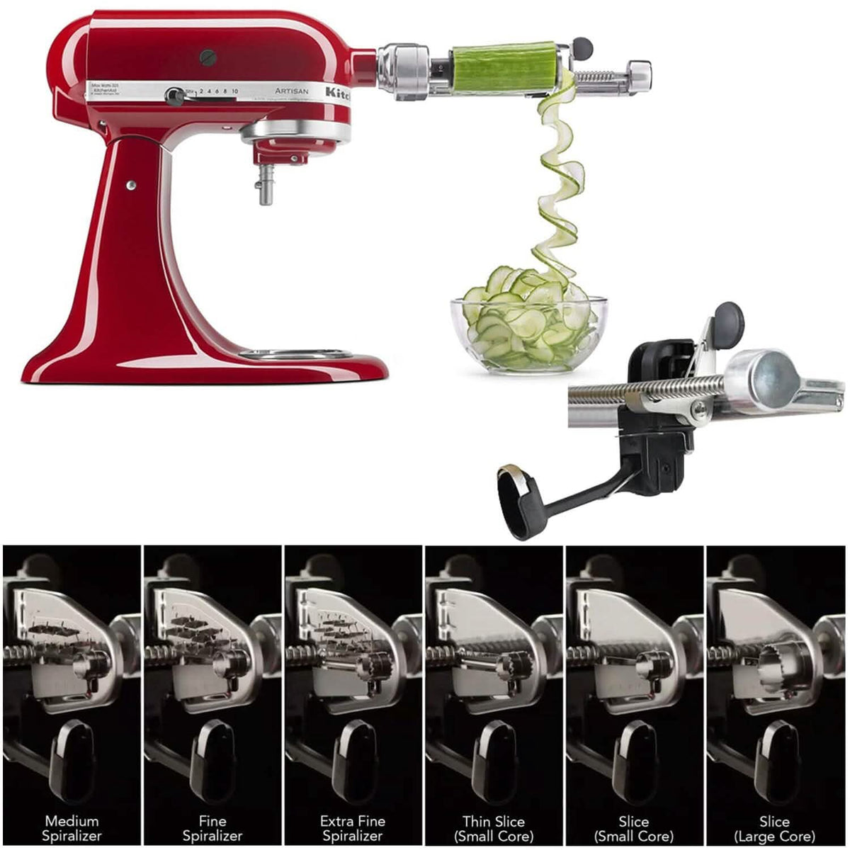 KitchenAid 7 Blade Spiralizer Plus with Peel, Core and Slice - A-1 Thread Vault
