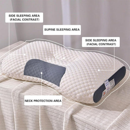 Knitted Antibacterial Cotton Massage Neck Pillow with Removable Cover - A-1 Thread Vault
