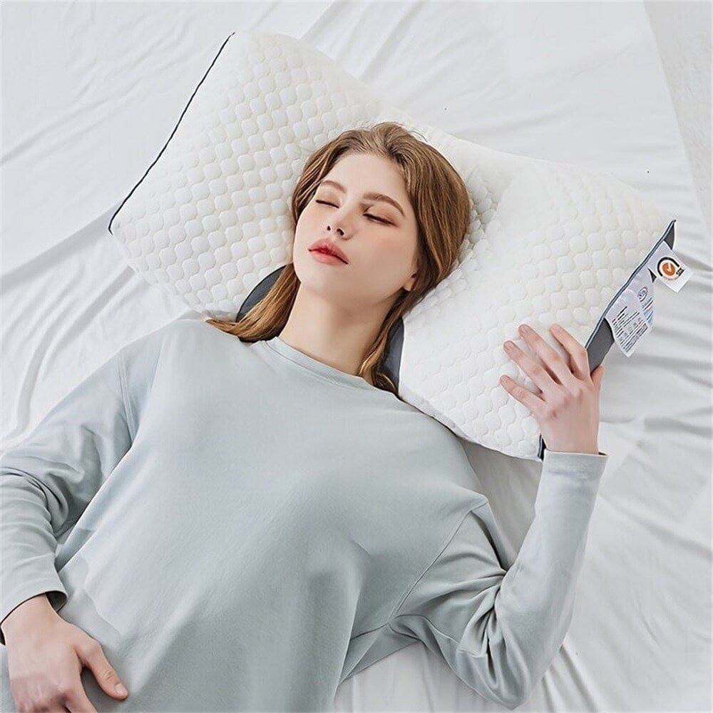 Knitted Antibacterial Cotton Massage Neck Pillow with Removable Cover - A-1 Thread Vault