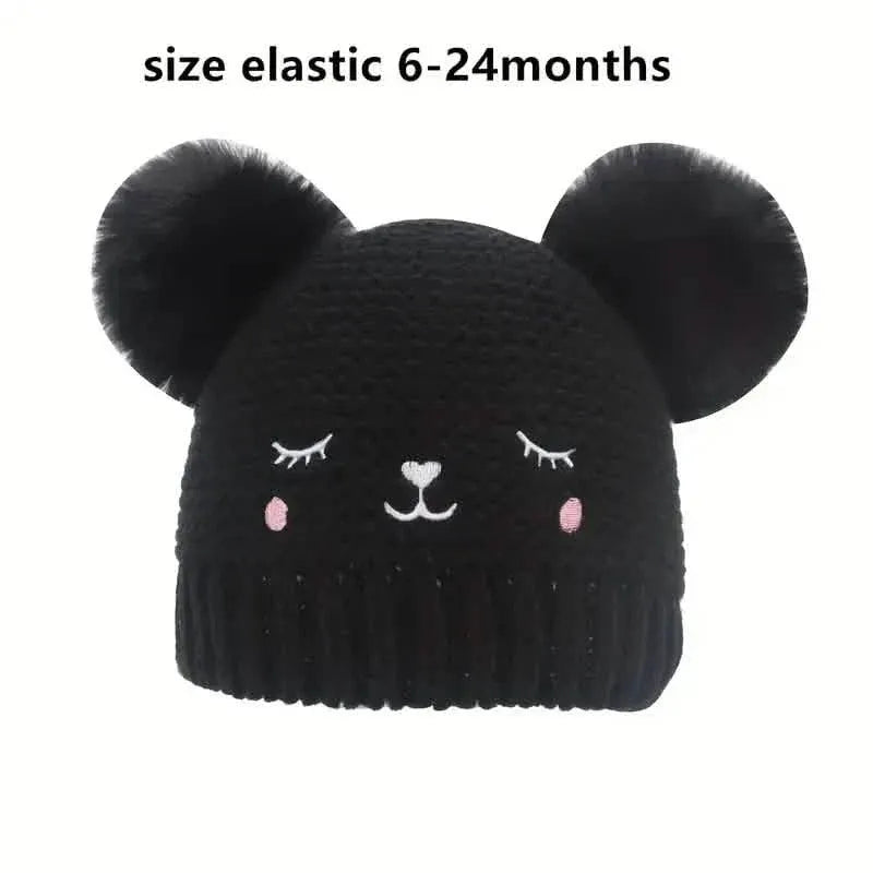 Knitted Beanie Hat, Cute Cold-proof Winter Hat For 6-24 Months Baby Girls - A-1 Thread Vault