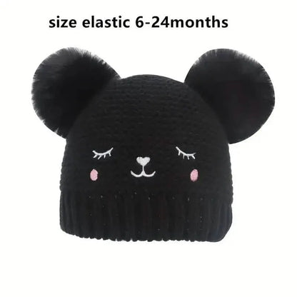 Knitted Beanie Hat, Cute Cold-proof Winter Hat For 6-24 Months Baby Girls - A-1 Thread Vault