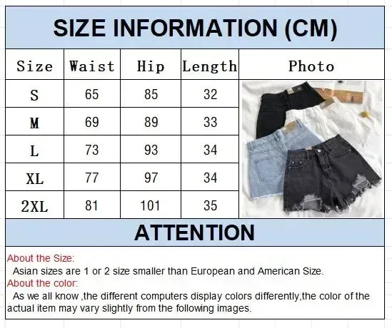 Korean Denim Shorts Women Summer Fashion Casual High Waist Ripped Jeans Pocket Tassel Y2K Hot Pants Streetwear Blue Trousers - A-1 Thread Vault