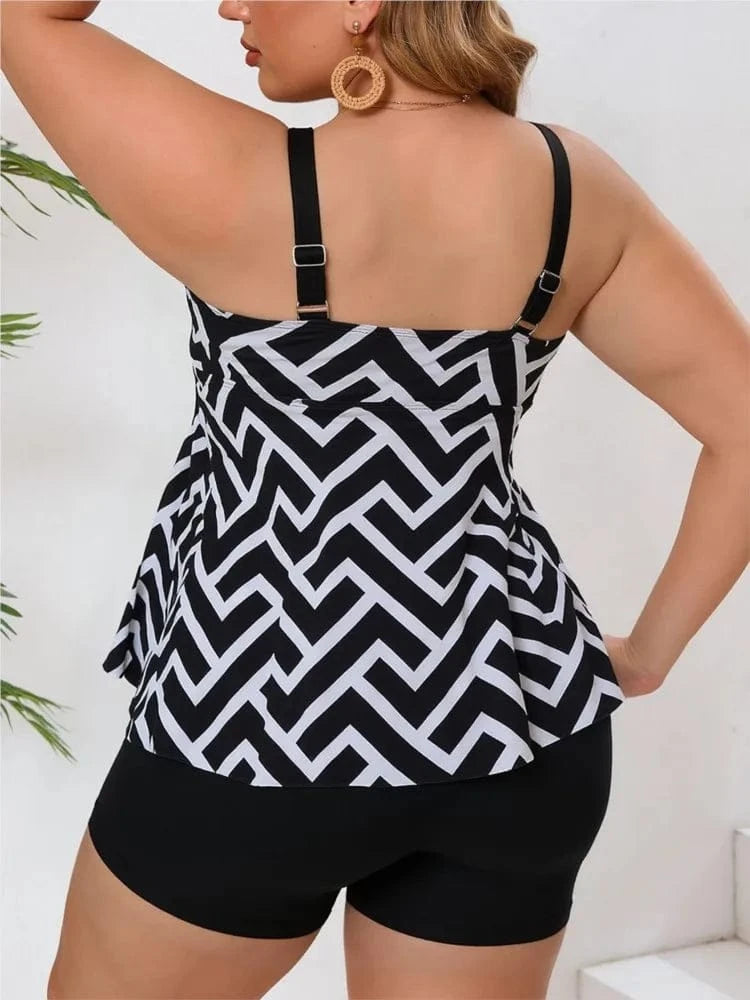 L-5XL Plus Size High Waist Bikini Women's Push Up Large Size 3XL 4XL Swimsuit Summer Mujer Tummy Control Swimwear Bikini Sets - A-1 Thread Vault