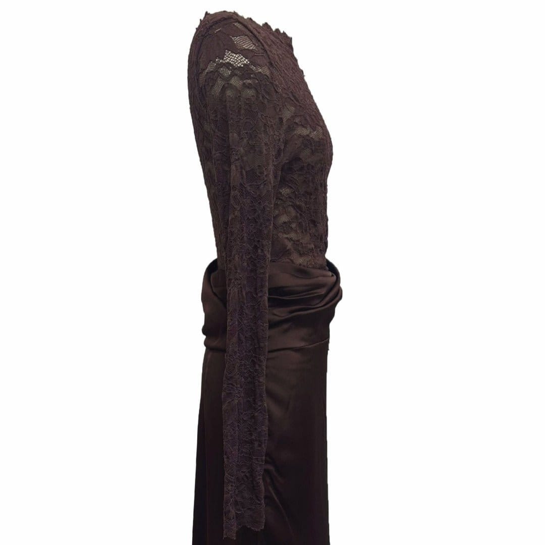 Lace Bodice Satin Ruched Mermaid Maxi Dress(MS415) - A-1 Thread Vault