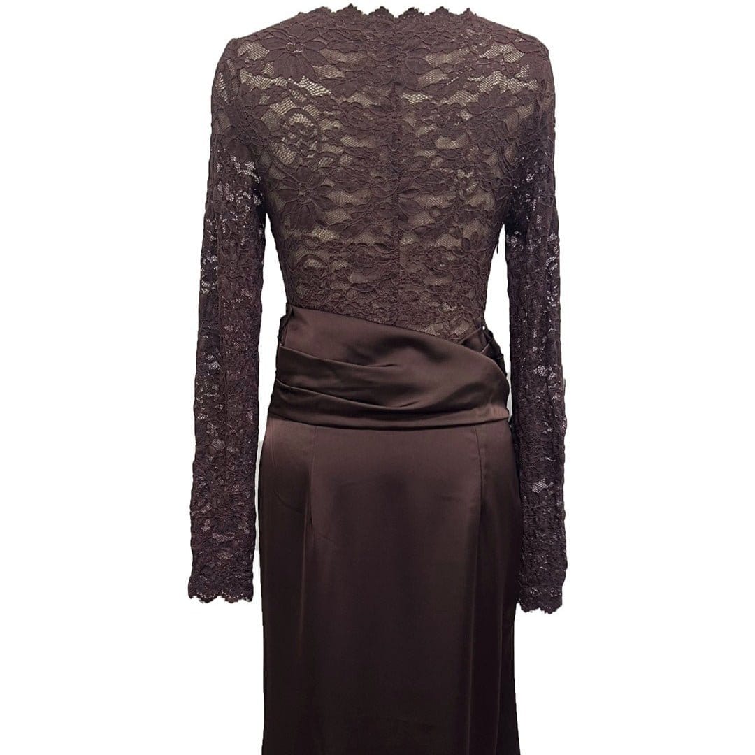 Lace Bodice Satin Ruched Mermaid Maxi Dress(MS415) - A-1 Thread Vault