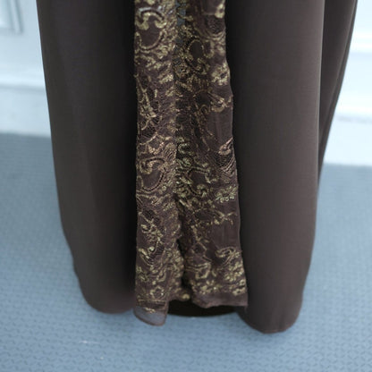 Lace-Panel Flared-Sleeve Open Abaya with Pockets(MOA332) - A-1 Thread Vault