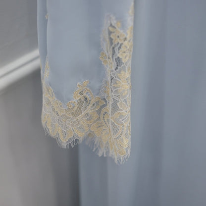 Lace-Panel Flared-Sleeve Open Abaya with Pockets(MOA332) - A-1 Thread Vault