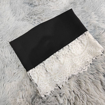 Lace Panel Open Abaya & Hijab Set(MOA319) - A-1 Thread Vault