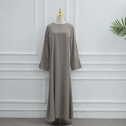 Lace Splice Nida Maxi Dress & Hijab Set(MA444) - A-1 Thread Vault