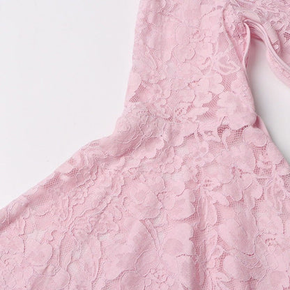 Lace Stand Collar Bell Sleeve Maxi Dress (MS395) - A-1 Thread Vault
