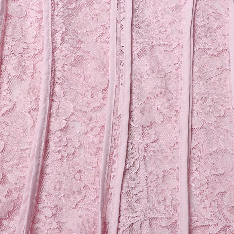 Lace Stand Collar Bell Sleeve Maxi Dress (MS395) - A-1 Thread Vault