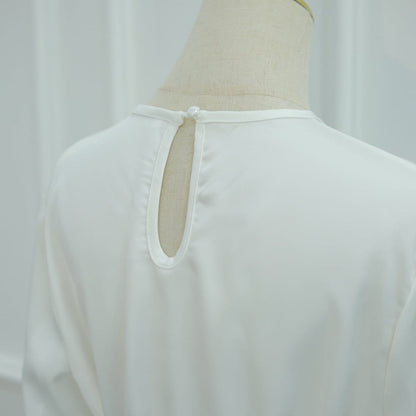Lace Trim Contrast Panel Satin Top(MS407) - A-1 Thread Vault