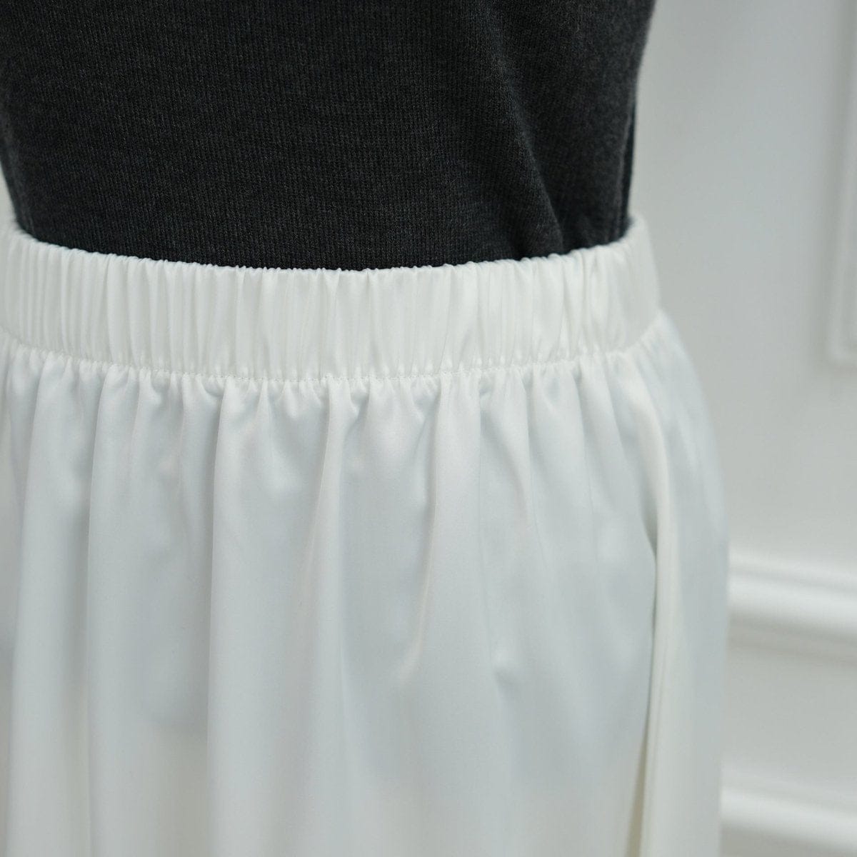 Lace Trim Contrast Panel Satin Top(MS407) - A-1 Thread Vault