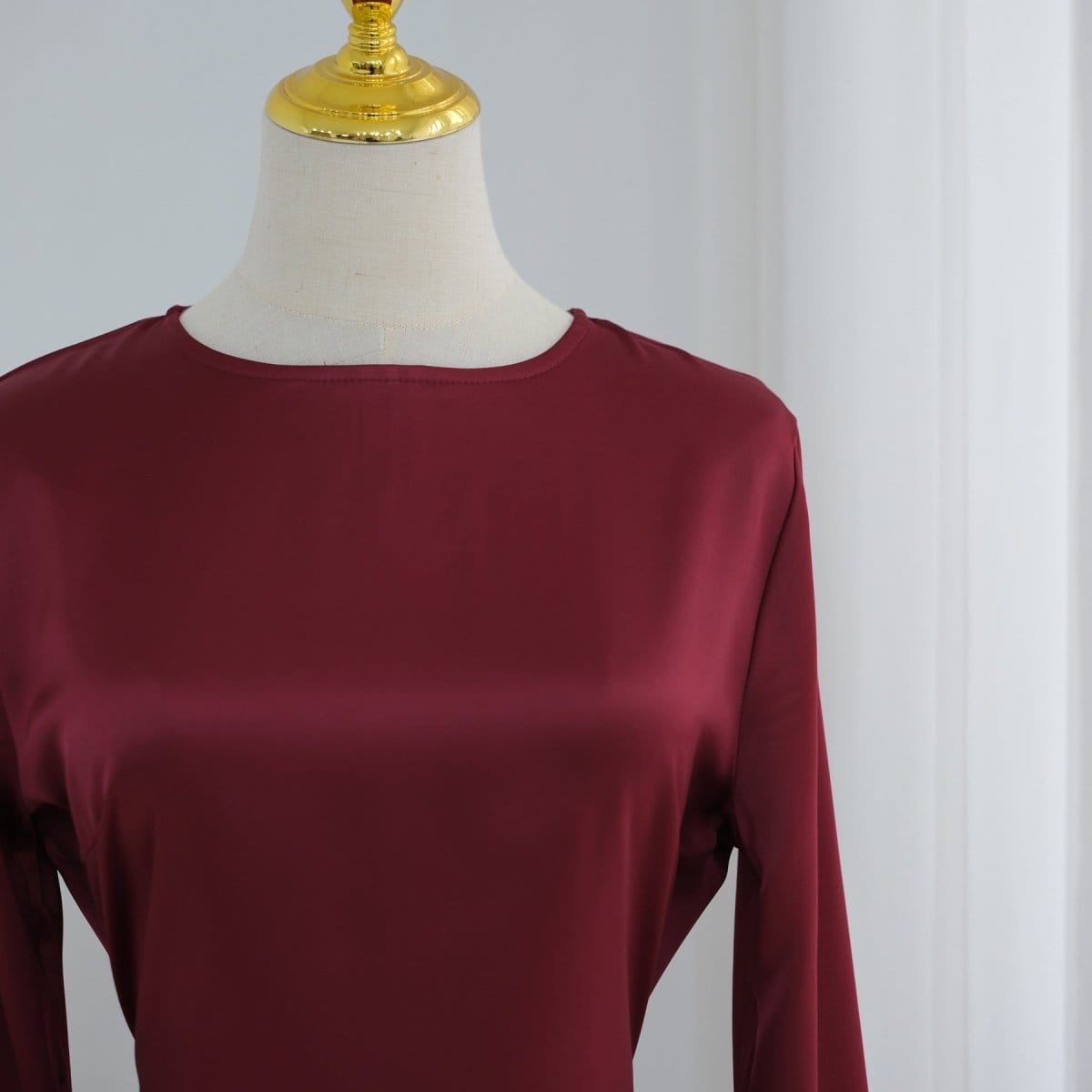 Lace Trim Contrast Panel Satin Top(MS408) - A-1 Thread Vault