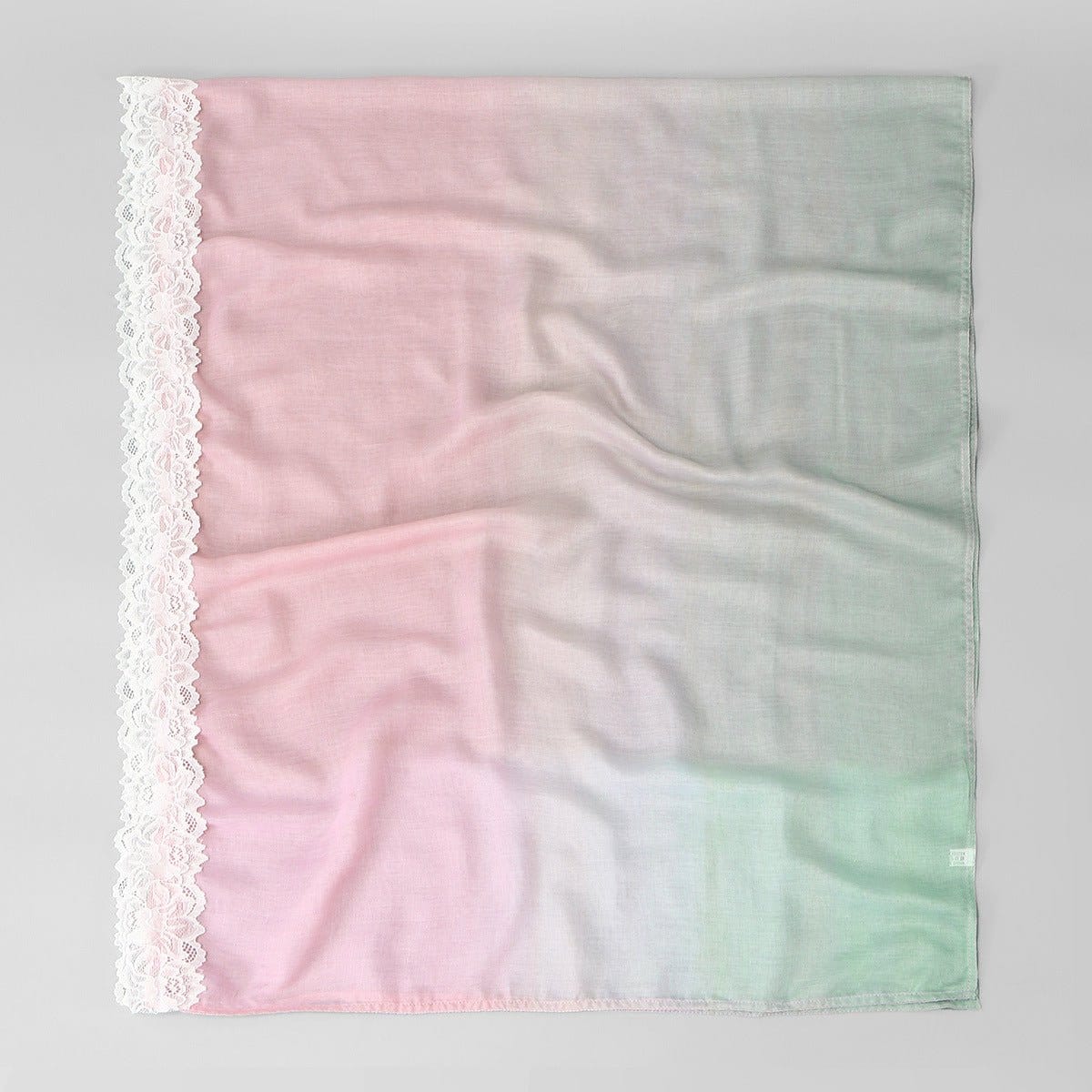 Lace Trim Print Hijab Shawl(MH231) - A-1 Thread Vault