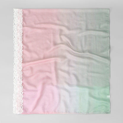 Lace Trim Print Hijab Shawl(MH231) - A-1 Thread Vault