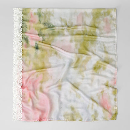 Lace Trim Print Hijab Shawl(MH231) - A-1 Thread Vault