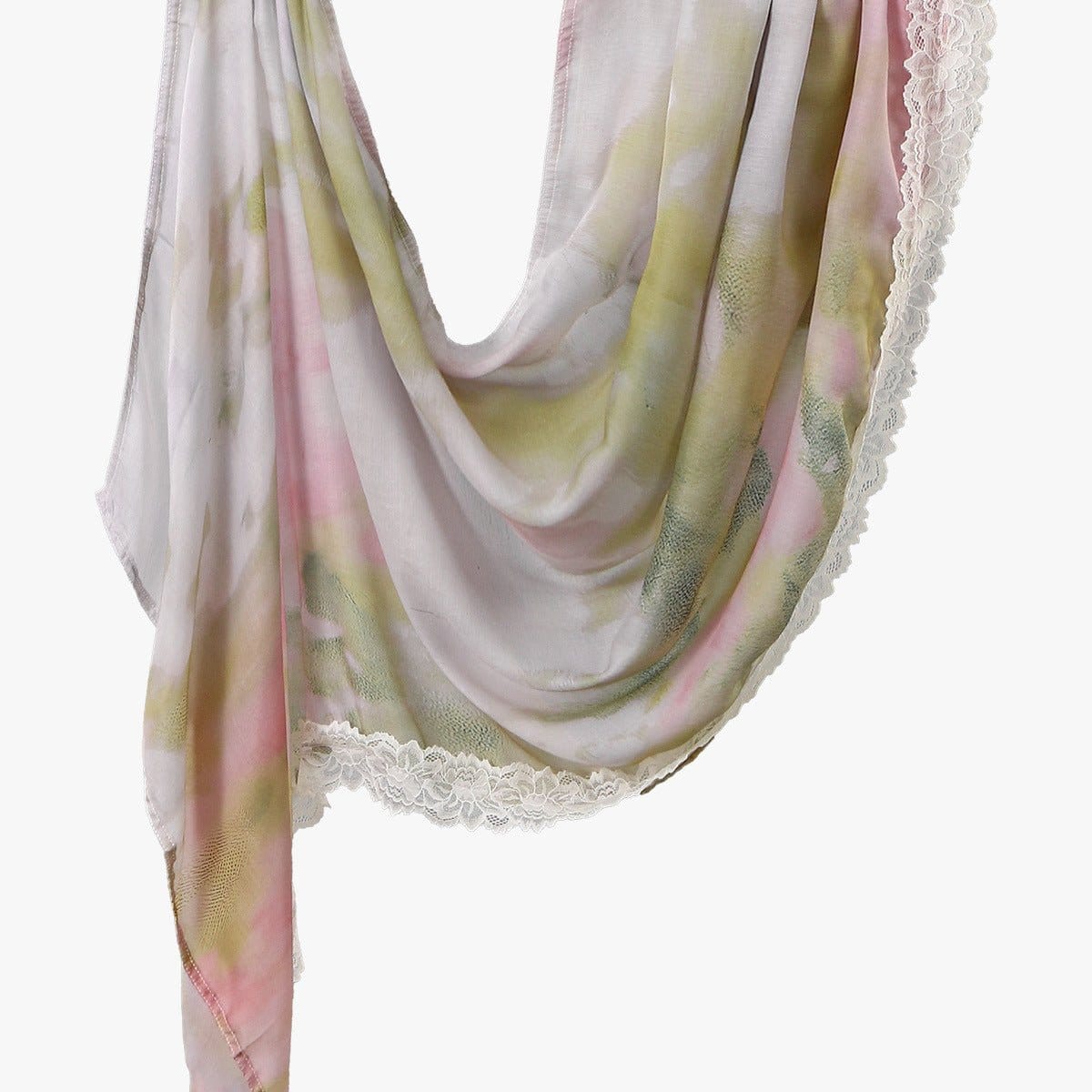 Lace Trim Print Hijab Shawl(MH231) - A-1 Thread Vault