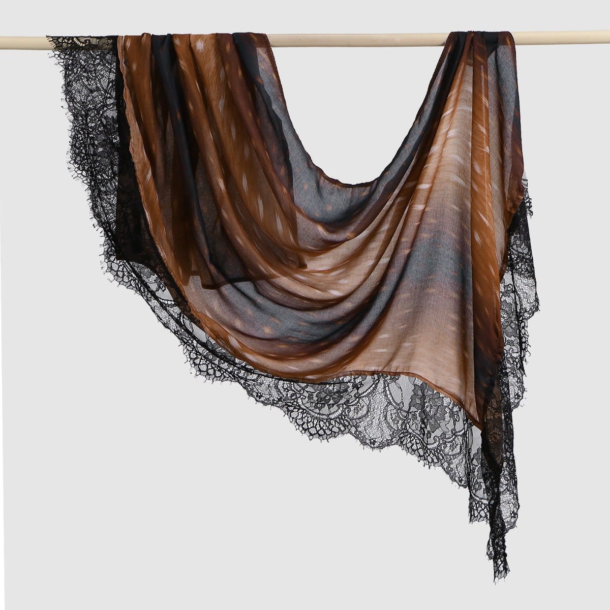Lace Trim Print Hijab Shawl(MH231) - A-1 Thread Vault