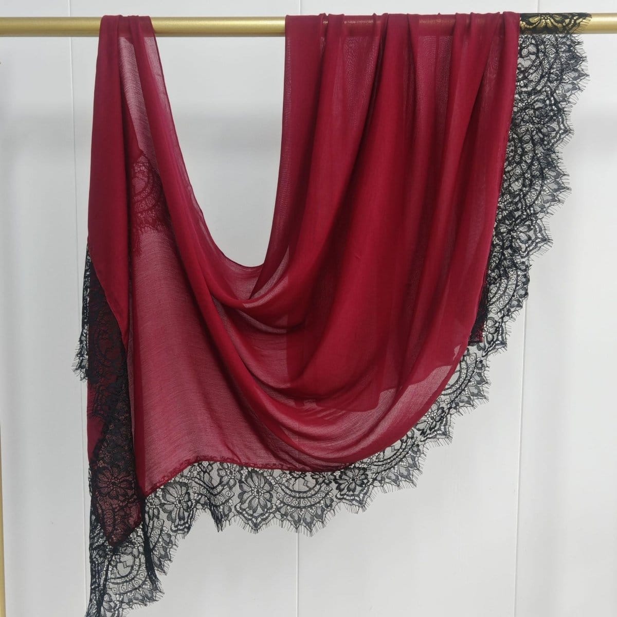 Lace Trim Rayon Hijab Scarf(MH211) - A-1 Thread Vault