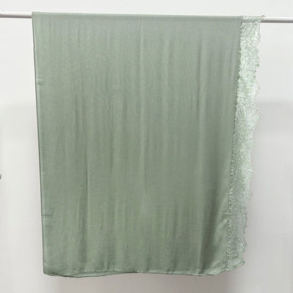 Lace Trim Rayon Hijab Scarf(MH211) - A-1 Thread Vault